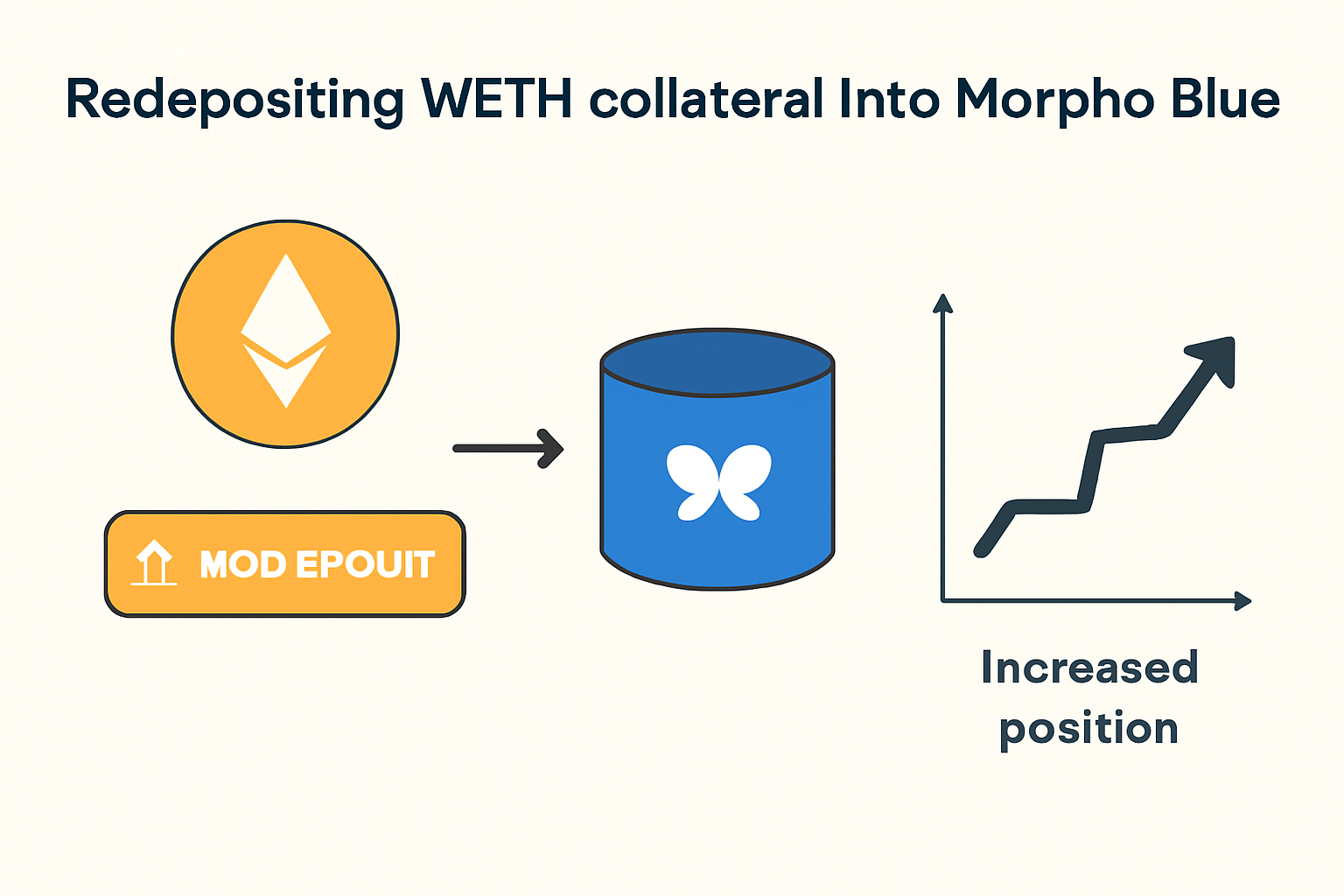 Redepositing WETH collateral into Morpho Blue, increased position graph