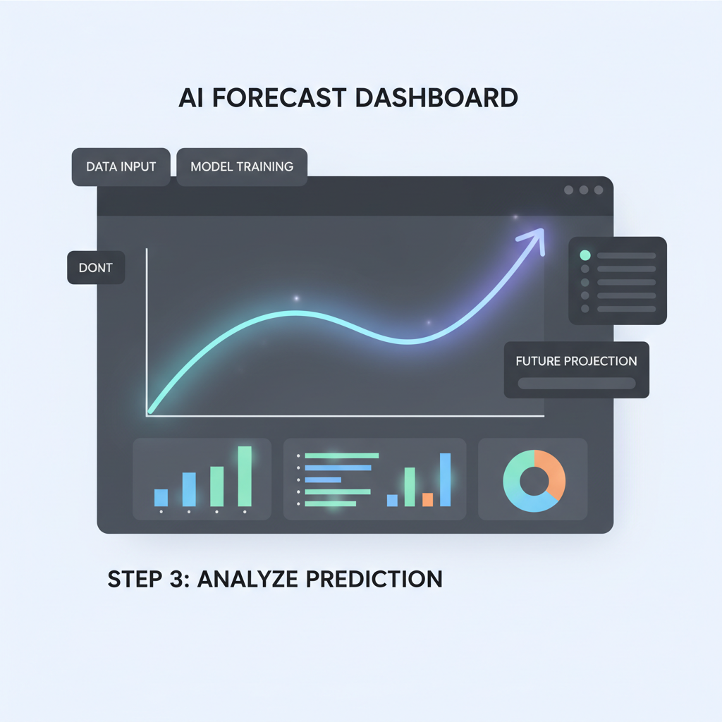 AI prediction forecast graph glowing on analytics dashboard