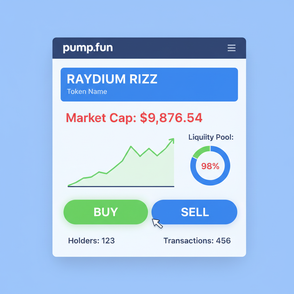 Pump.fun interface displaying memecoin at sub-10k MC, buy button highlighted