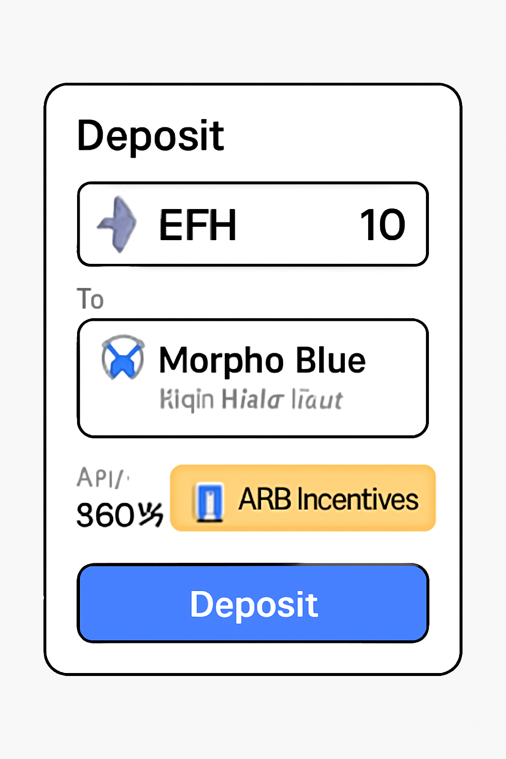 Depositing ETH into Morpho Blue high-yield pool dashboard, ARB incentives highlighted, DeFi interface