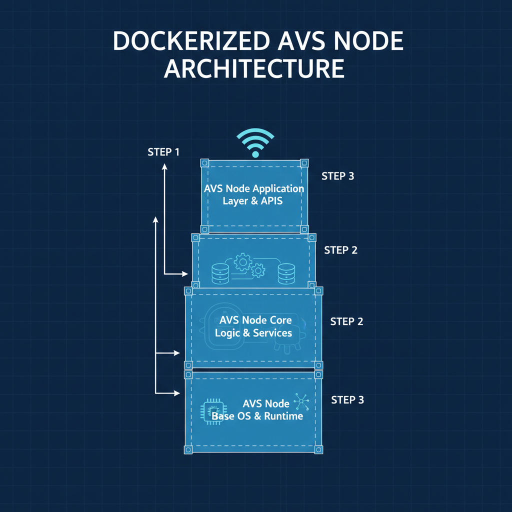 Docker containers stacking AVS node software blueprint style