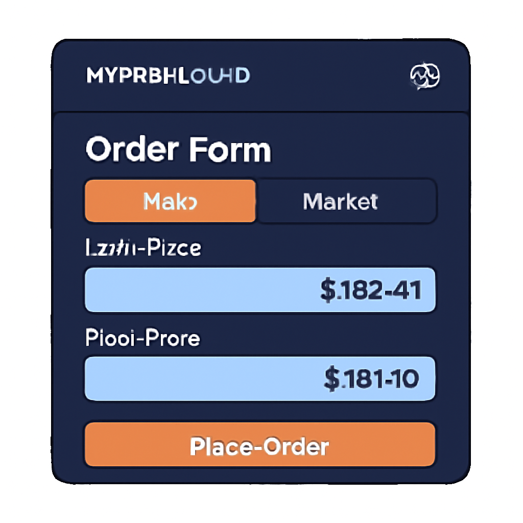 Hyperliquid order form with limit order at $182.41 and stop-loss at $181