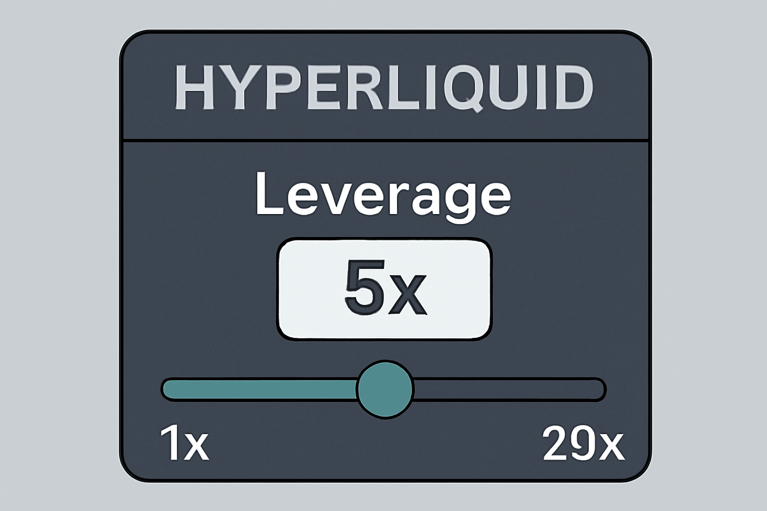 closeup of Hyperliquid leverage slider set to 5x on perp trading panel