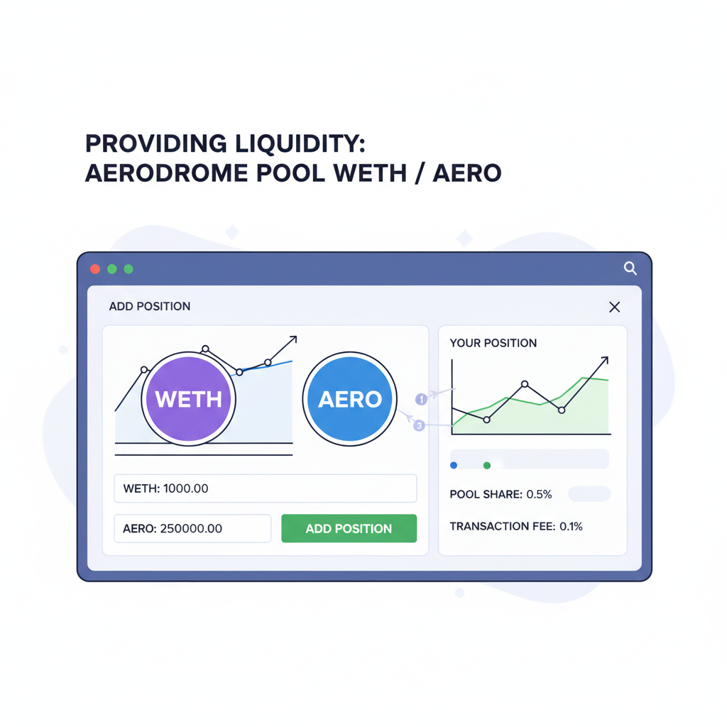 providing liquidity aerodrome pool weth aero add position graph
