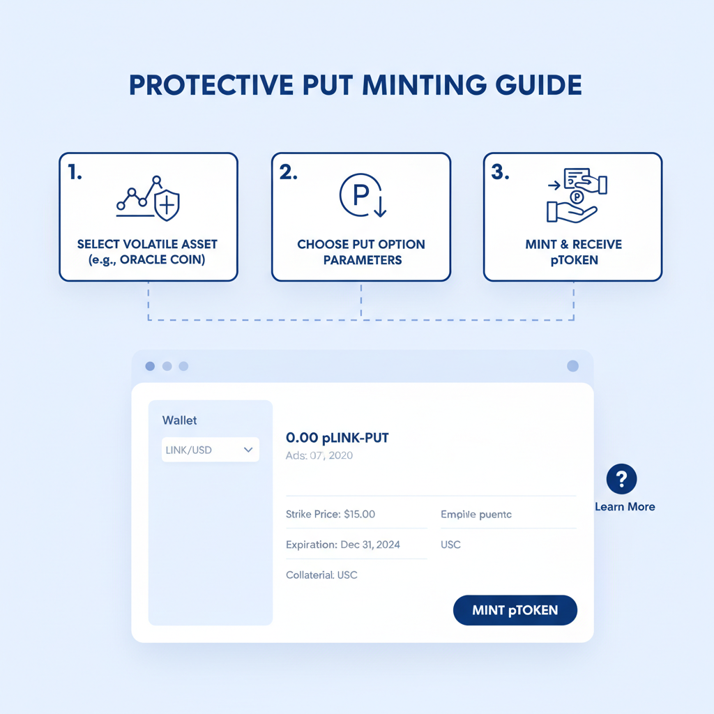DeFi interface minting protective put options on volatile oracle assets