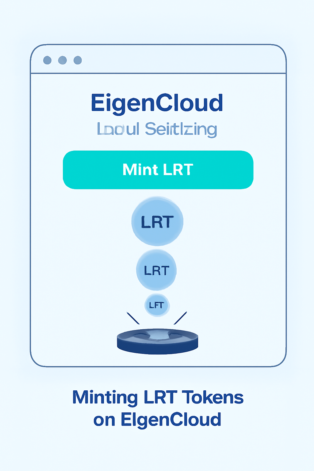 minting LRT tokens on EigenCloud, liquid staking UI, token generation animation