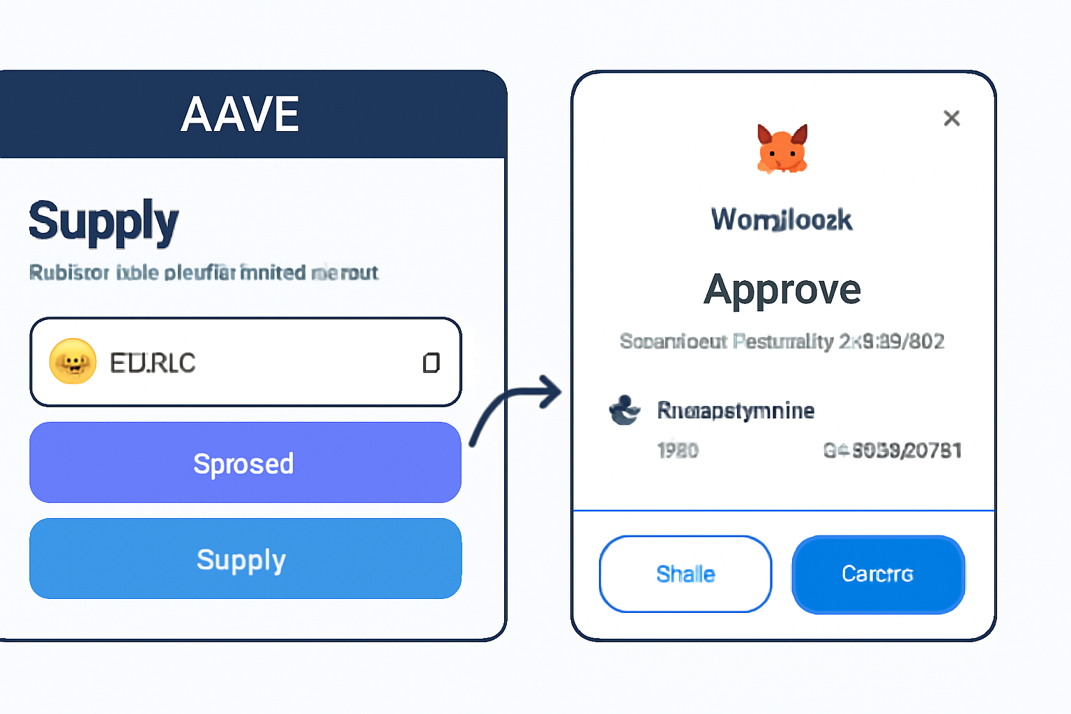 /imagine prompt: Aave supply page with lstBTC approve button clicked, MetaMask popup confirmation, step-by-step UI screenshot --ar 16:9