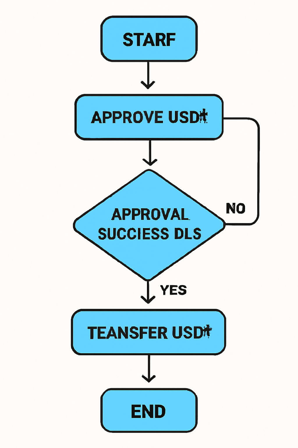 Flowchart of USDt approval and transfer process in TON wallet