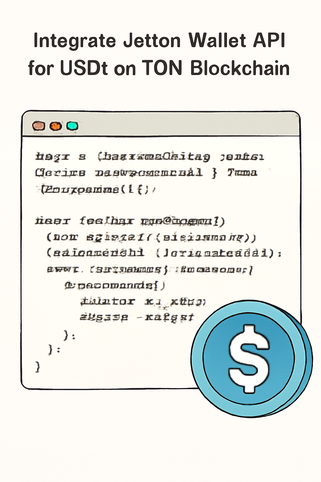 Code snippet integrating Jetton wallet API for USDt on TON blockchain