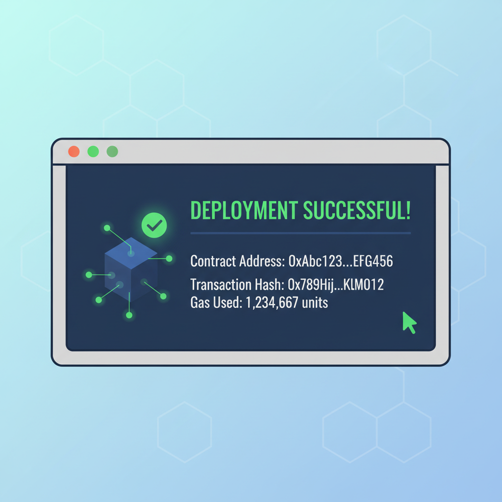 deploying smart contracts blockchain terminal success message
