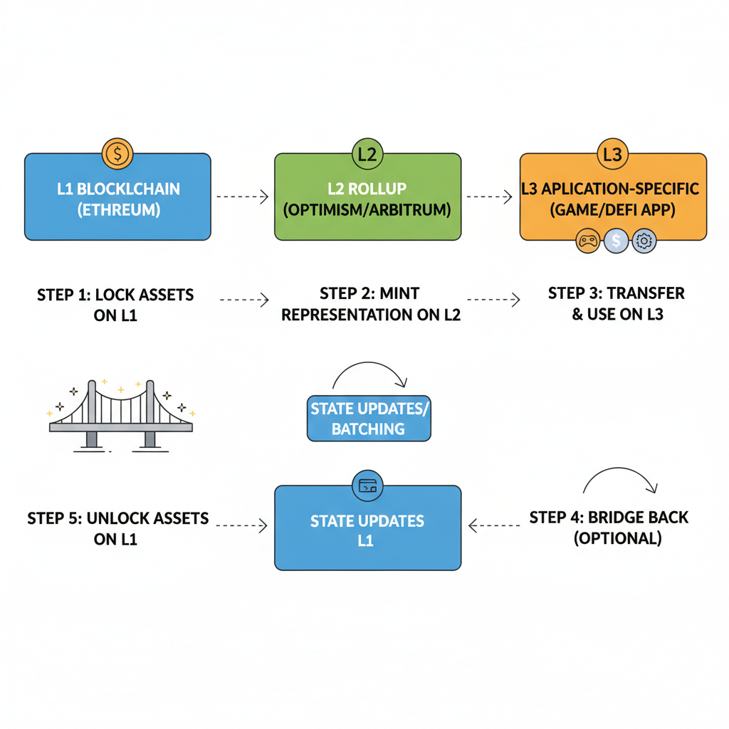 bridging assets across L1 L2 L3 blockchain layers diagram
