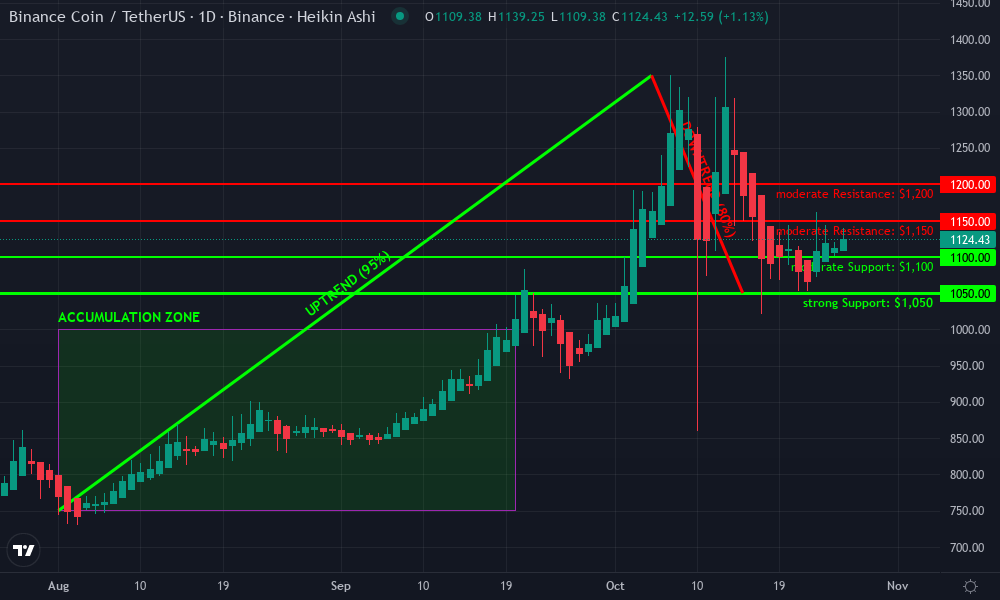 Binance Coin Technical Chart by Ava Preston