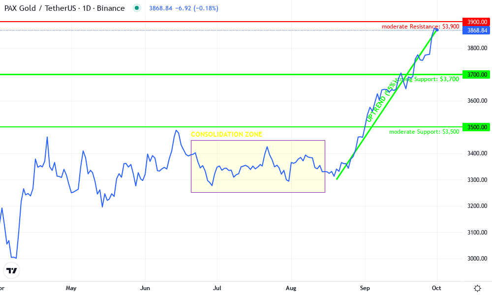 PAX Gold Technical Chart by Colin Bradford