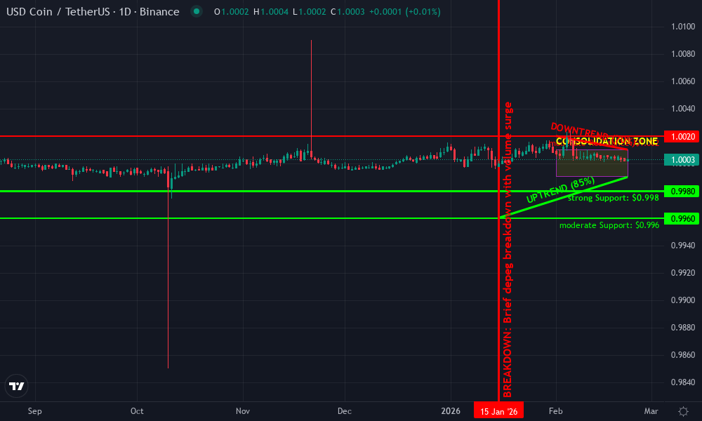 USD Coin Technical Chart by Market Analyst