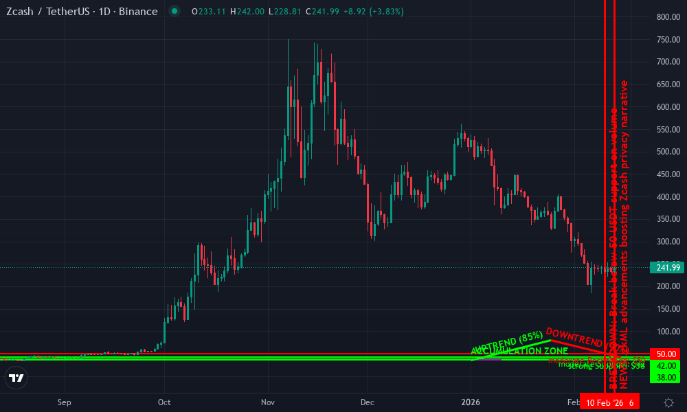 Zcash Technical Chart by Market Analyst