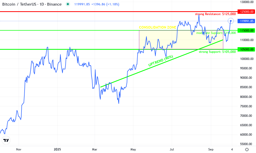 Bitcoin Technical Chart by Evelyn Porter