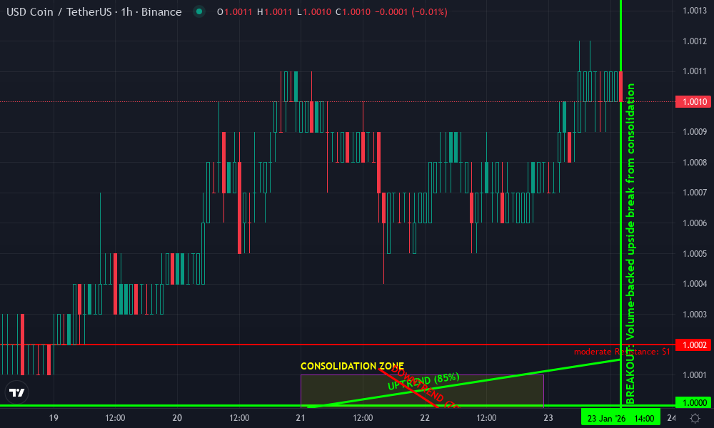 USD Coin Technical Chart by Lucas Everhart