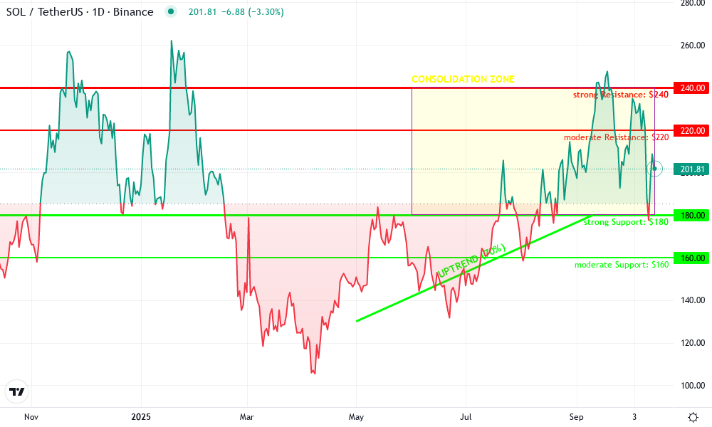 Solana Technical Chart by Marcus Shelton