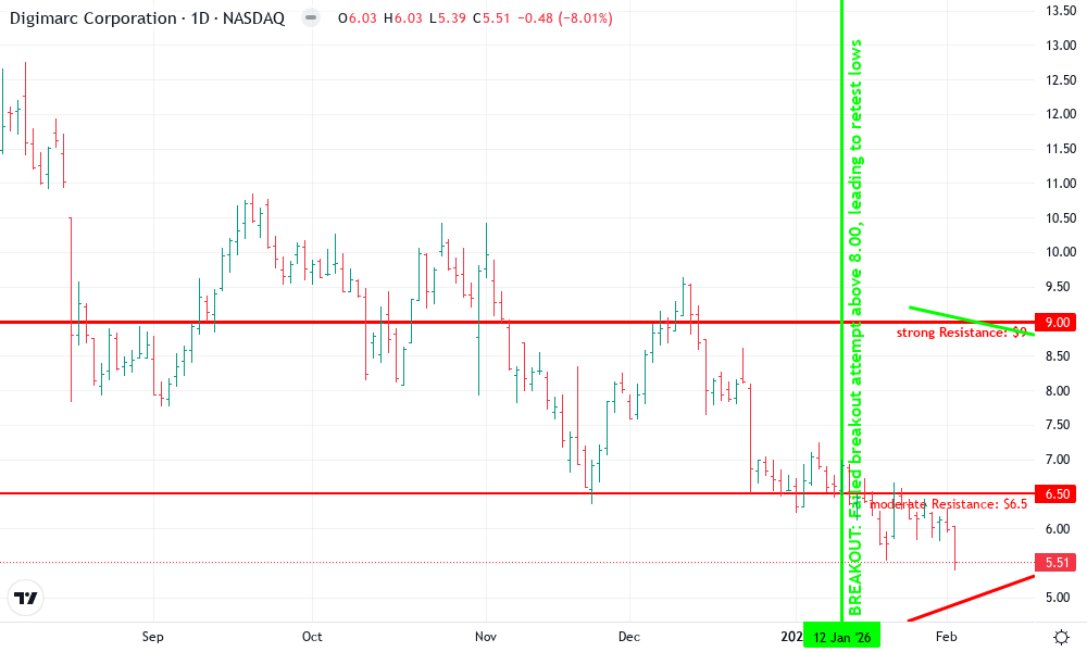 Digimarc Corporation Technical Chart by Sarah Davis